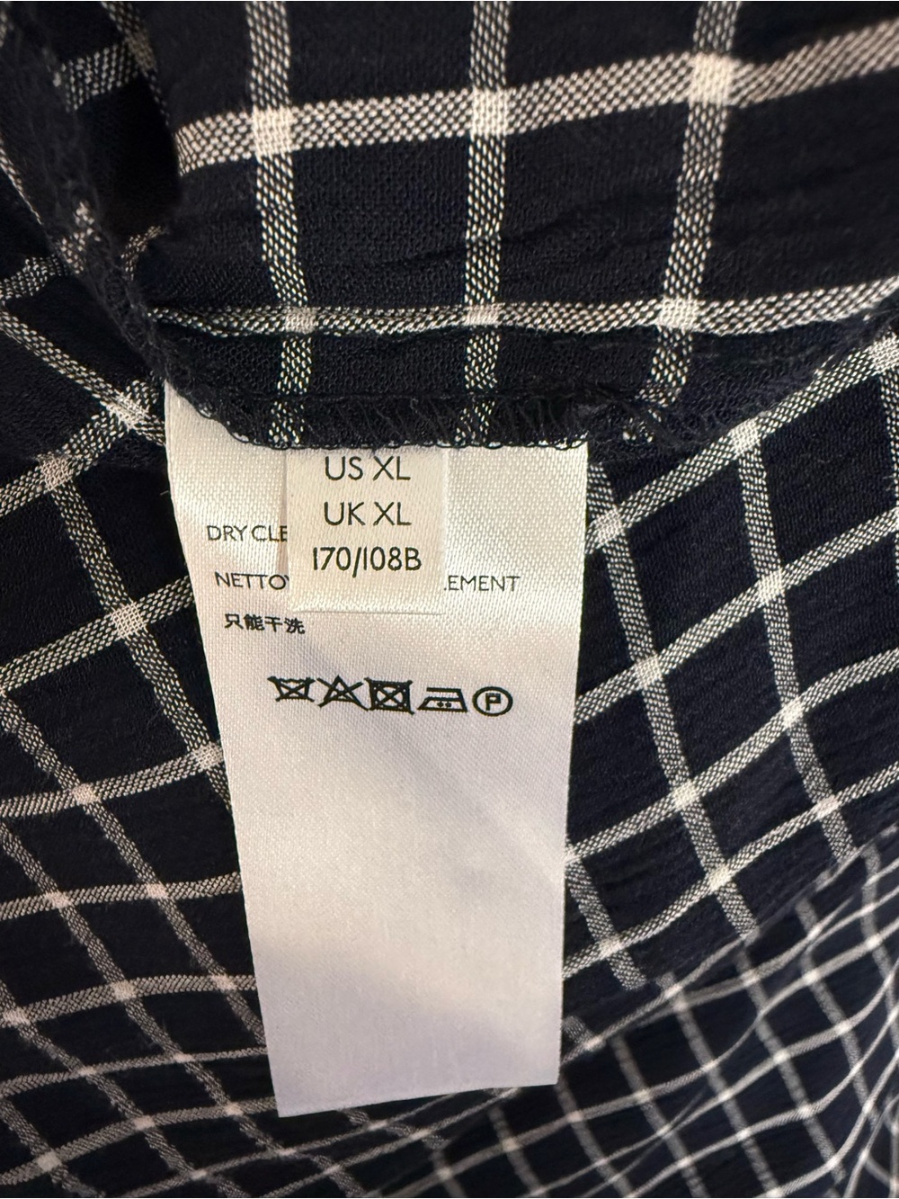 Maeve Anthropologie Sara Smocked Shirtdress Navy Plaid XL - Picture 5 of 6